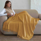 Baby Alpaka Plaid Decke Corn Gold Melange