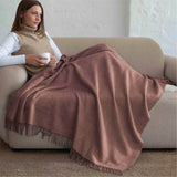 Baby Alpaka Plaid Decke Misty Rose Melange