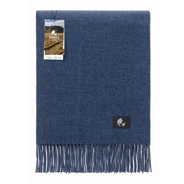 Baby Alpaka Plaid Decke Sky Blue Melange