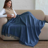 Baby Alpaka Plaid Decke Sky Blue Melange