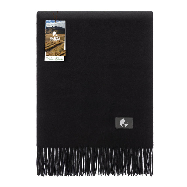 Baby Alpaka Plaid Decke Black Uni