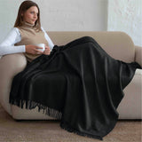 Baby Alpaka Plaid Decke Black Uni