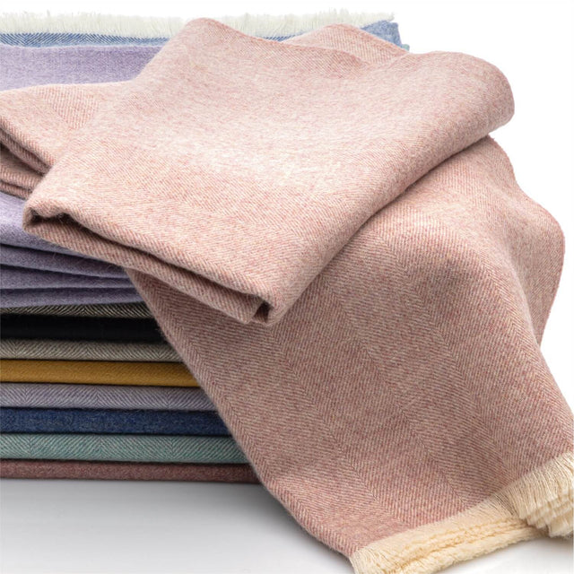 Baby Alpaka Plaid Decke Misty Rose Melange