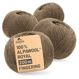Alpawool® Royal 200 Fingering NFA06 - 4x50g Alpakawolle Braun