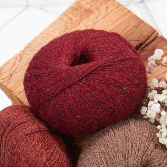 Alpawool® Royal 200 Fingering HF179 - 4x50g Alpakawolle Weinrot Melange