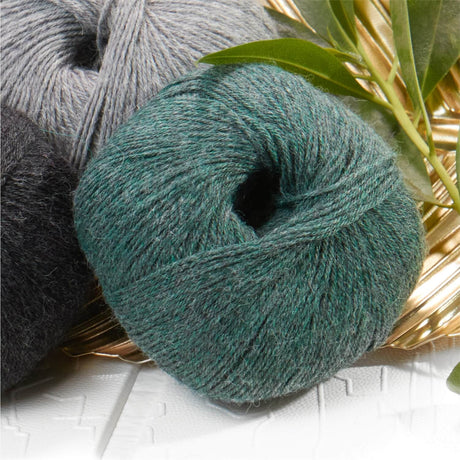 Alpawool® Royal 200 Fingering HF275 - 4x50g Alpakawolle Smaragd Melange