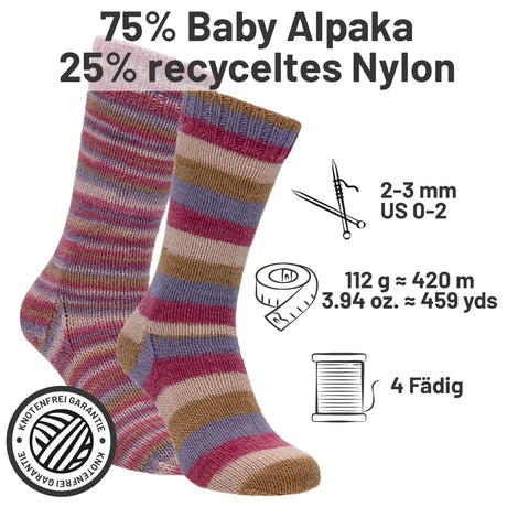 alpacare® Baby Socks waschbar Story Set - 2x112g Alpakawolle Corn Shades