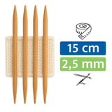 PONY® Bamboo Nadelspiel 2,50 mm / 15 cm für Socken