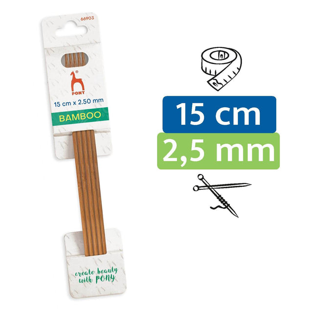 PONY® Bamboo Nadelspiel 2,50 mm / 15 cm für Socken