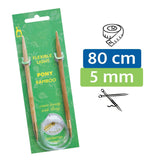 PONY® Bamboo circular knitting needle 5.00 mm / 80 cm