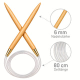 PONY® Bamboo circular knitting needle 6.00 mm / 80 cm
