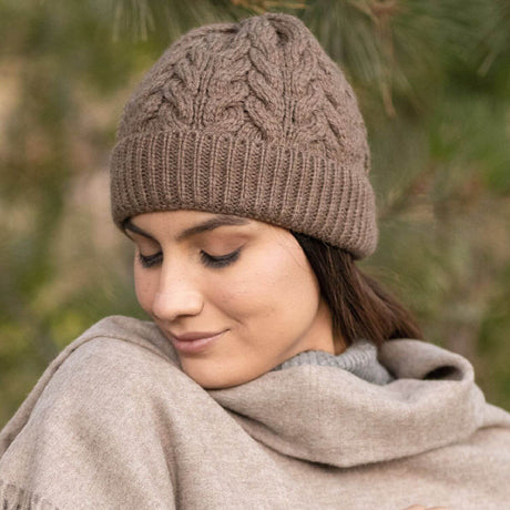 ALPAWOOL® Baby 50 Knitting Set Hat Brown NFA06