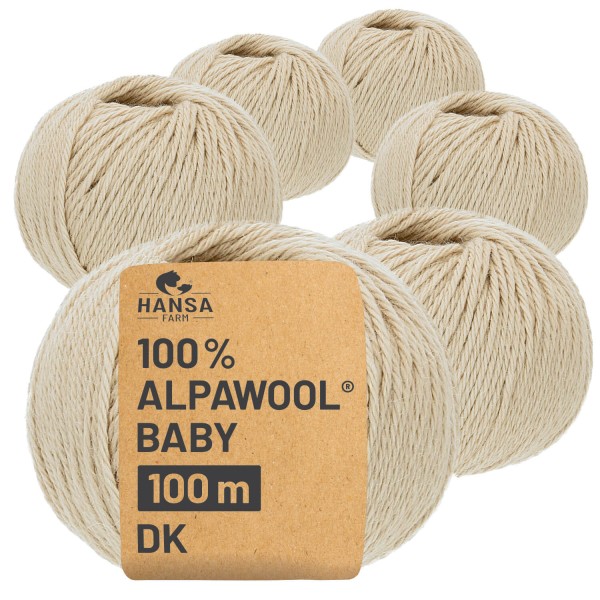 Alpawool® Baby 100 DK NFA02 - 6x50g Alpakawolle Beige