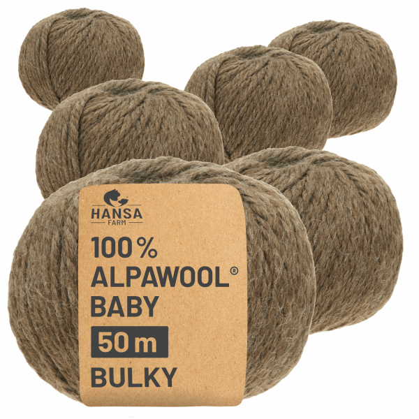 300g Baby Alpakawolle BULKY Braun (NFA06)