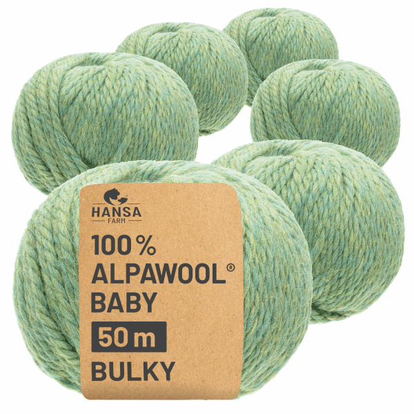 300g Baby Alpakawolle BULKY Lindenblüte heather (HF283)