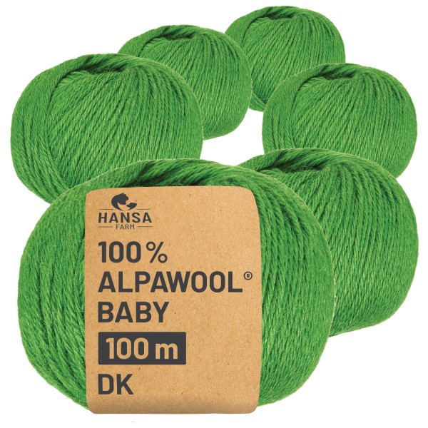 Alpawool® Baby 100 DK CF281 - 6x50g Alpakawolle Fresh Green