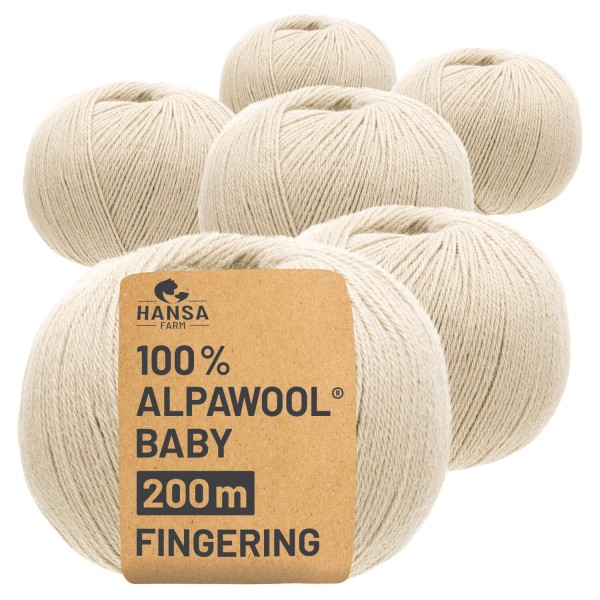 Alpawool® Baby 200 Fingering NFA02 - 6x50g Alpakawolle Beige