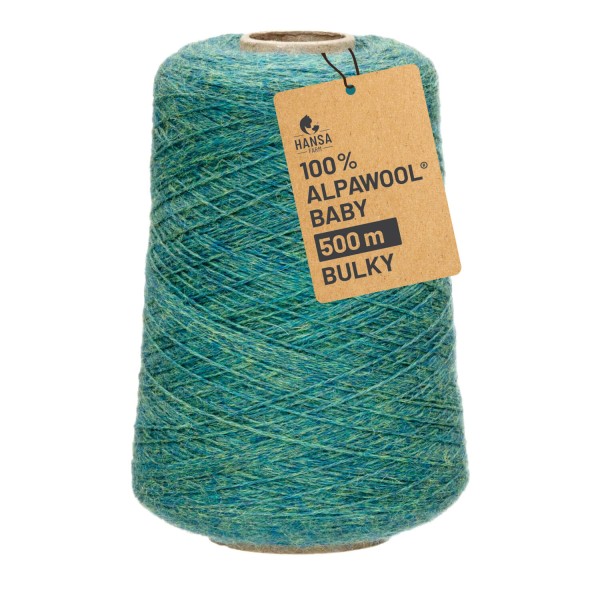 Alpawool® Baby 50 Bulky HF266 - 500g Alpakawolle Kone Blau-Gruen Melange