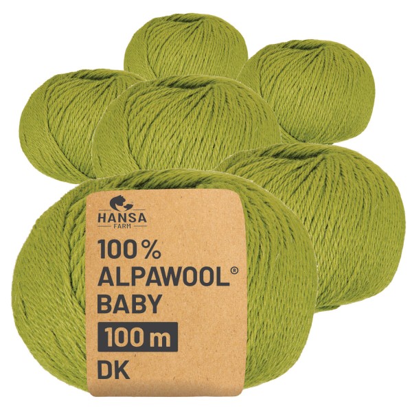 Alpawool® Baby 100 DK CF293 - 6x50g Alpakawolle Hope Green