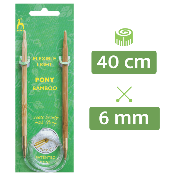 PONY® Bamboo Rundstricknadel 6,00 mm / 40 cm