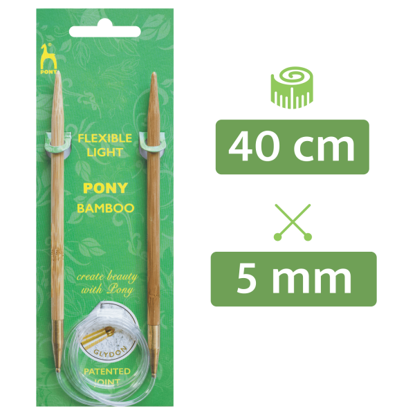 PONY® Bamboo Rundstricknadel 5,00 mm / 40 cm