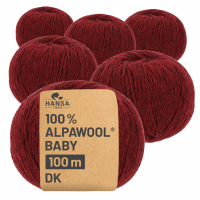 300g Baby Alpakawolle DK Weinrot heather (HF179)