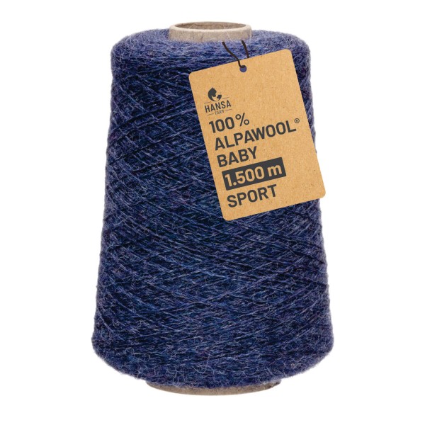 Alpawool® Baby 150 Sport HF236 - 500g Alpakawolle Kone Dunkelblau Melange