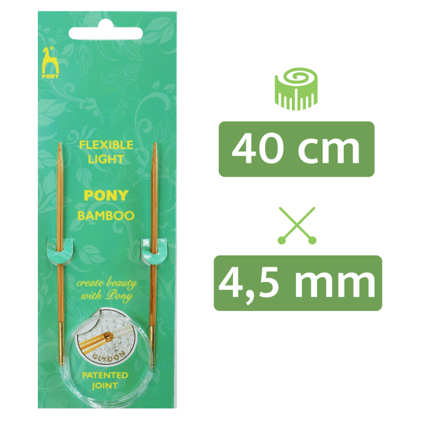 PONY® Bamboo Rundstricknadel 4,50 mm / 40 cm