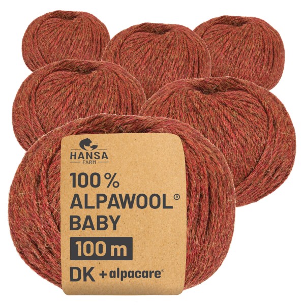 Alpawool® Baby 100 DK waschbar HF158 - 6x50g Alpakawolle Herbstlaub Melange