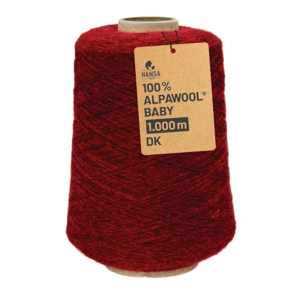Alpawool® Baby 100 DK HF179 - 500g Alpakawolle Kone Weinrot Melange