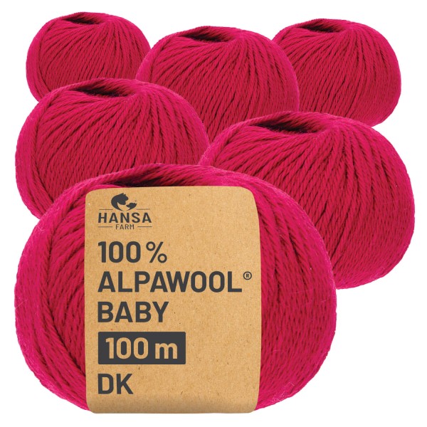 Alpawool® Baby 100 DK CF183 - 6x50g Alpakawolle Grenadine Red