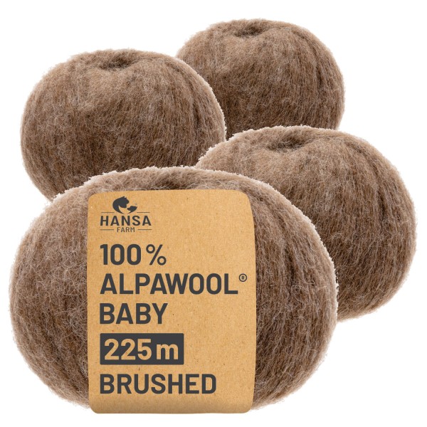 Alpawool® Baby Brushed NFA06 - 4x50g Alpakawolle Braun