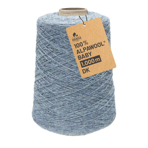 Alpawool® Baby 100 DK HF243 - 500g Alpakawolle Kone Grau-Grün Melange