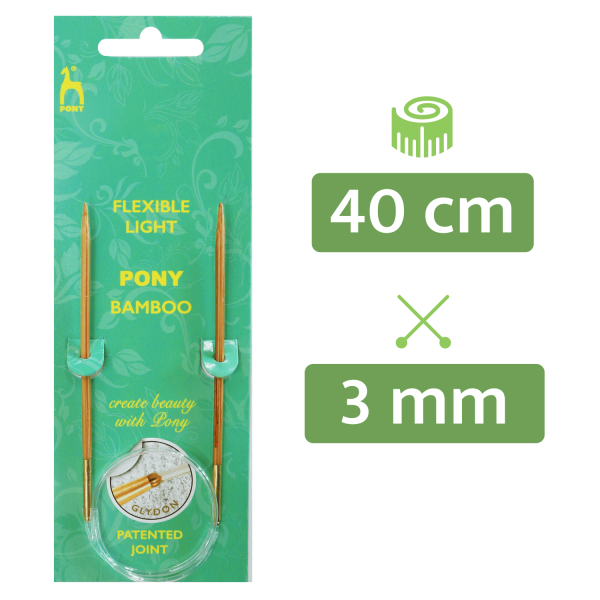 PONY® Bamboo Rundstricknadel 3,00 mm / 40 cm
