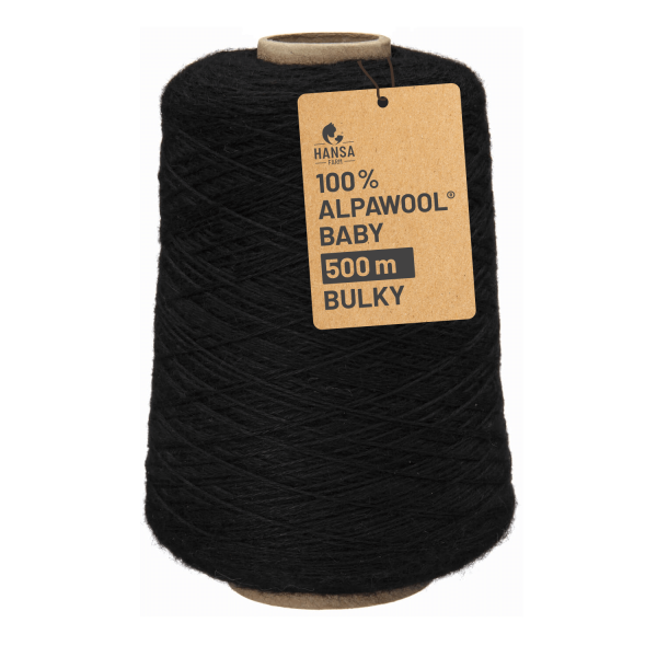Alpawool® Baby 50 Bulky NFA15 - 500g Alpakawolle Kone Schwarz