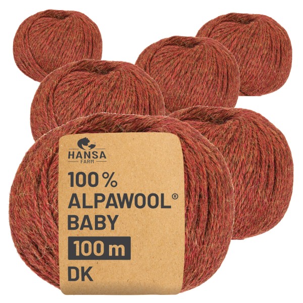 Alpawool® Baby 100 DK HF158 - 6x50g Alpakawolle Herbstlaub Melange