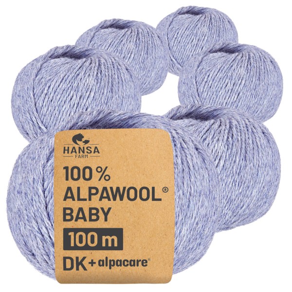 Alpawool® Baby 100 DK waschbar HF241 - 6x50g Alpakawolle Gletscher Melange