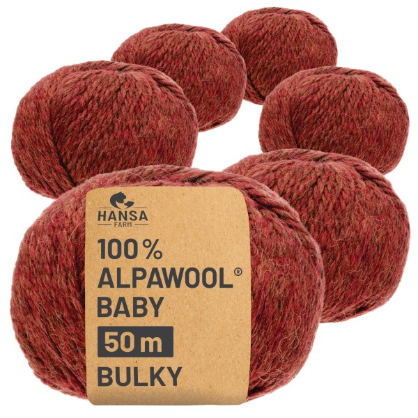 Alpawool® Baby 50 Bulky HF158 - 6x50g Alpakawolle Herbstlaub Melange