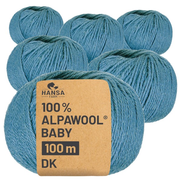 Alpawool® Baby 100 DK CF232 - 6x50g Alpakawolle Eternal Blue