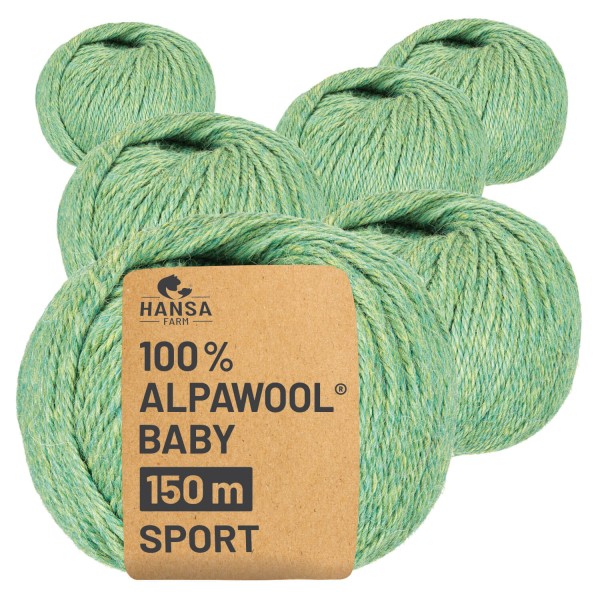 Alpawool® Baby 150 Sport HF283 - 6x50g Alpakawolle Lindenblüte Melange