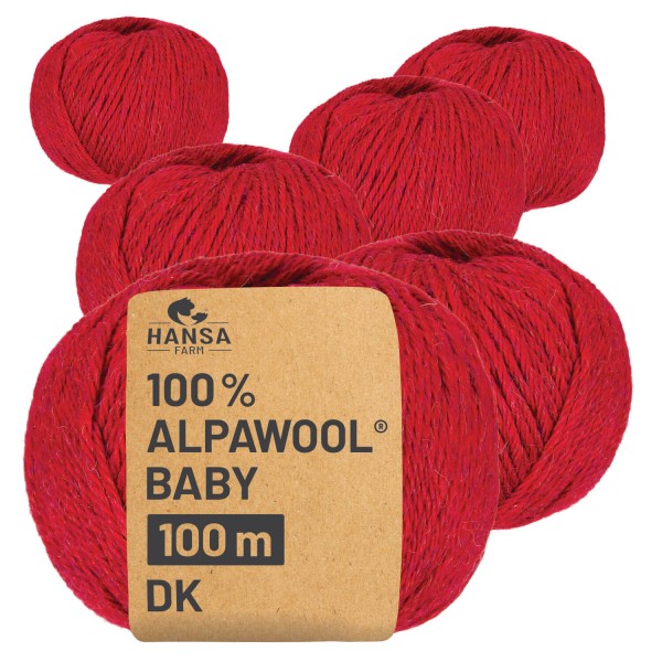 Alpawool® Baby 100 DK HF176 - 6x50g Alpakawolle Herzblut Melange
