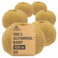 300g Baby Alpakawolle DK Zucker Gelb heather (HF134)