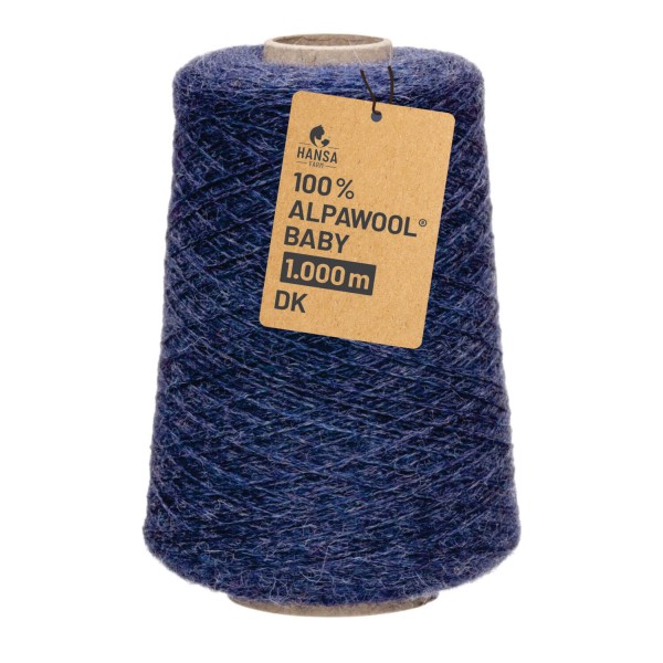Alpawool® Baby 100 DK HF236 - 500g Alpakawolle Kone Dunkelblau Melange