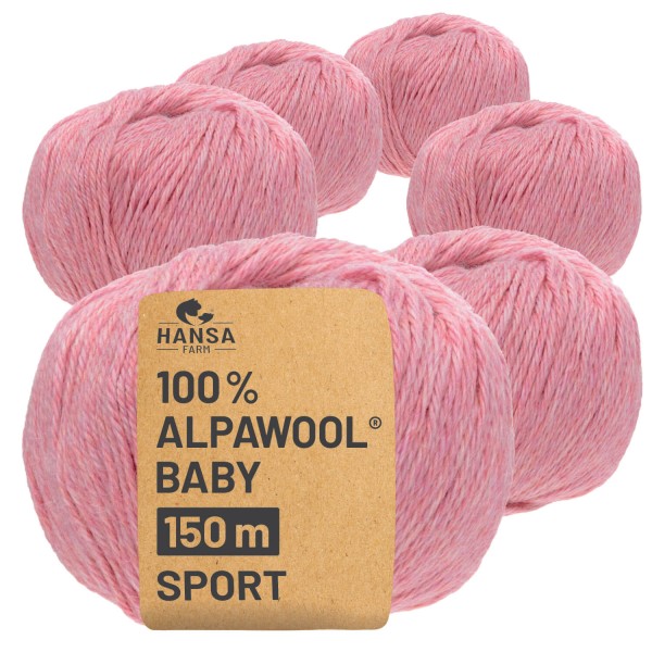 Alpawool® Baby 150 Sport HF161 - 6x50g Alpakawolle Perlrosa Melange