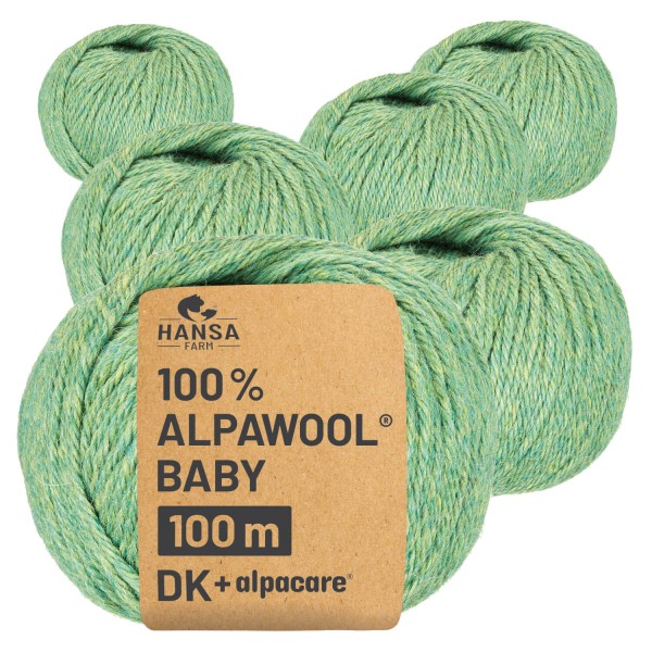 Alpawool® Baby 100 DK waschbar HF283 - 6x50g Alpakawolle Lindenblüte Melange