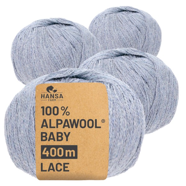 Alpawool® Baby 400 Lace HF241 - 4x50g Alpakawolle Gletscher Melange