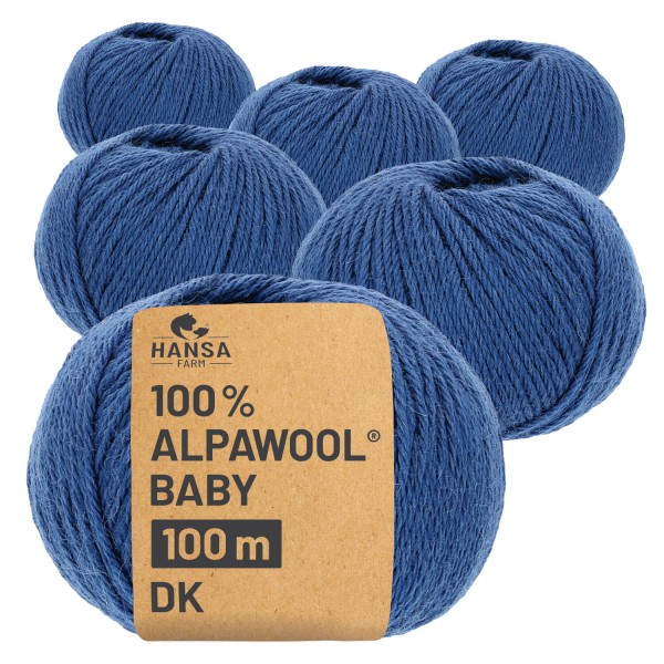 Alpawool® Baby 100 DK CF245 - 6x50g Alpakawolle Jeansblau