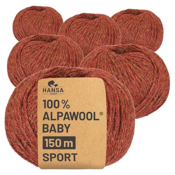 Alpawool® Baby 150 Sport HF158 - 6x50g Alpakawolle Herbstlaub Melange