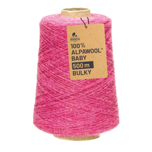 Alpawool® Baby 50 Bulky HF191 - 500g Alpakawolle Kone Himbeersahne Melange