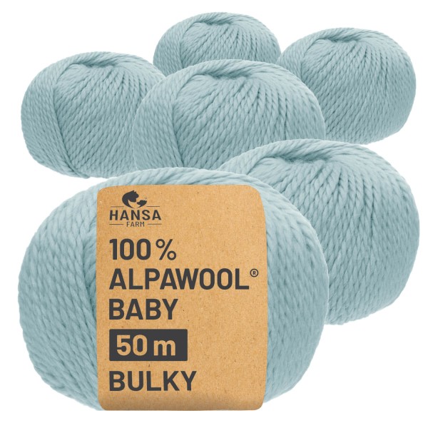 Alpawool® Baby 50 Bulky CF243 - 6x50g Alpakawolle Eisblau